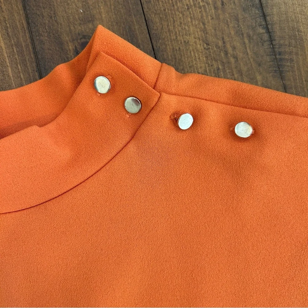 Melloday Button-Detail Mock Neck Top - Picture 4 of 8